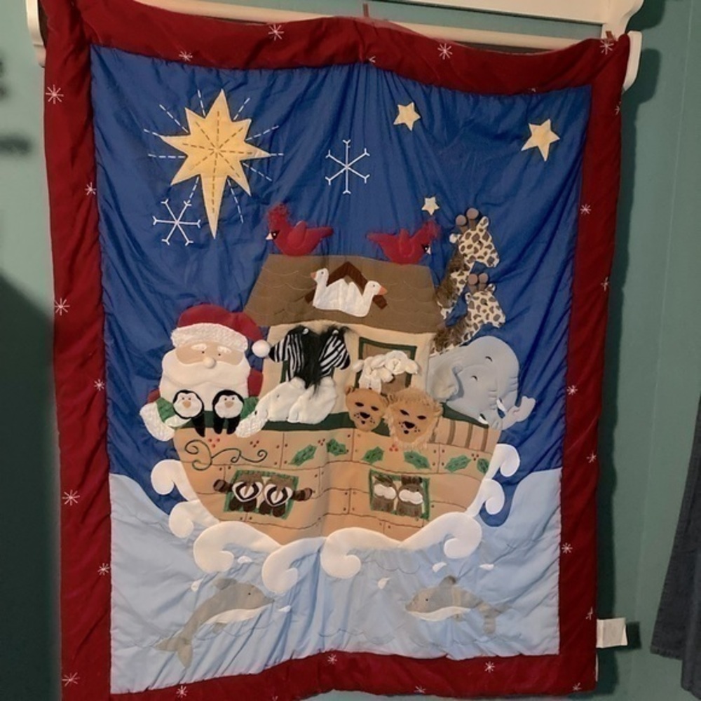 Vintage Home Interiors Noah’s Ark Christmas Wall Quilt